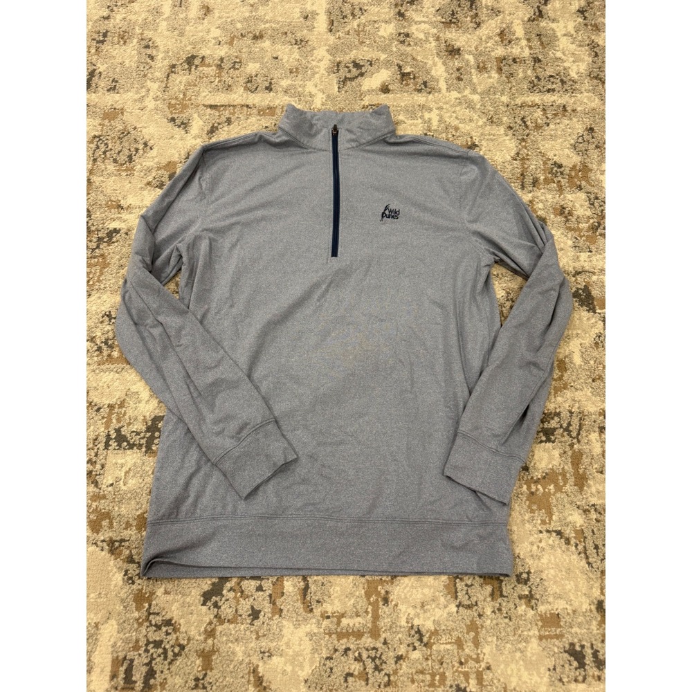 Straight Down Mens Wild Dunes Golf Quarter Zip Pullover Heather Blue Small